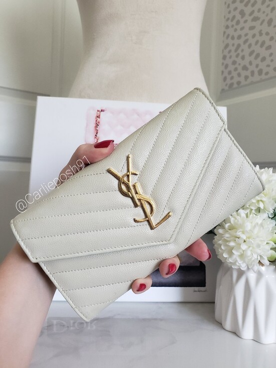 Yves Saint Laurent Handbags - Authentic Pre-owned Yves Saint Laurent Grain De Poudre Envelope Flap Wallet